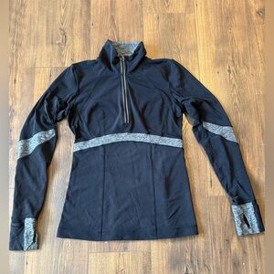 Lululemon Run Distance 1/2 Zip Pullover Black/Gray, Size 6